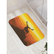 Deer Sunset Mountains Bath Mat