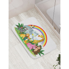 Animals Under Rainbow Bath Mat