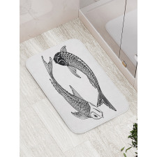 Japanese Carps Love Bath Mat