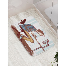 Programmer Workaholic Guy Bath Mat