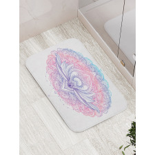 Abstract Lotus Bath Mat