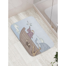 Old Man and Dove Ancient Bath Mat