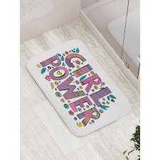 Hippie Boho Girl Words Bath Mat