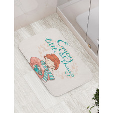 Winter Cartoon Woman Bath Mat