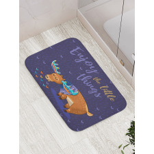 Elk Grazing in the Rain Bath Mat