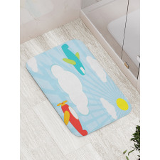 Retro Kids Cartoon Bath Mat