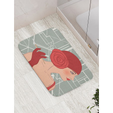 Lady with Bandana Bath Mat