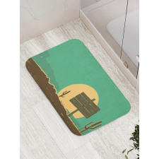 Grungy Desert Landscape Bath Mat