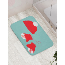 Pair of Mittens Hat Bath Mat