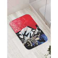 Musician Playing Saxophone Bath Mat