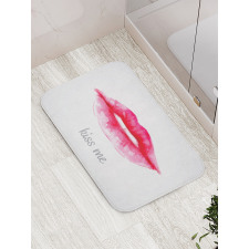 Pink Lipstick Kiss Me Bath Mat