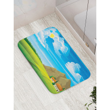 Tree House and Mountains Bath Mat