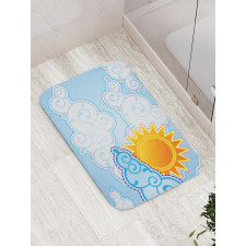 Cartoon Summer Swirls Bath Mat