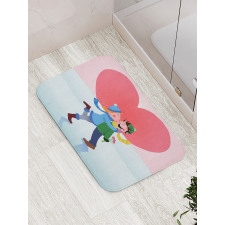 Winter Love Theme Bath Mat