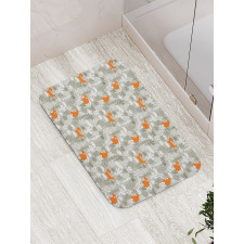 Cartoon Nursery Flowers Bath Mat