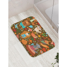 Raccoon and Butterfly Bath Mat