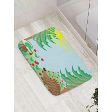 Rising Sun Above Trees Bath Mat