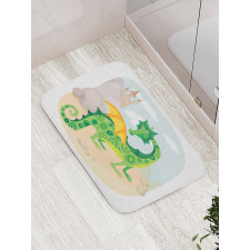 Goofy Dragon Bath Mat