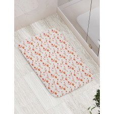 Woodland Flower Pattern Bath Mat