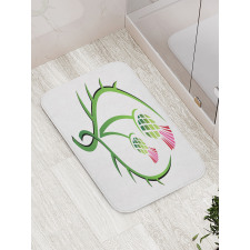 Graphic Flower Bath Mat