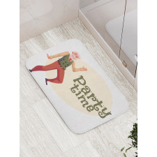 Gray-Haired Old Man Bath Mat