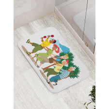 Line Dance Holiday Bath Mat