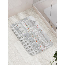 European Roofs of Buildings Bath Mat