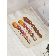 Doodle Style Bakery Theme Bath Mat