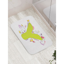 Colored Doodle Initial Bath Mat