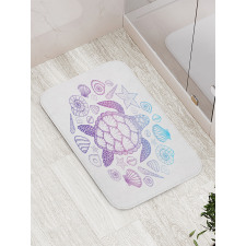 Colorful Marine Animals Bath Mat