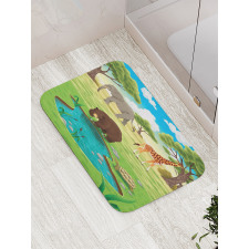 Jungle Bear Giraffe Bath Mat