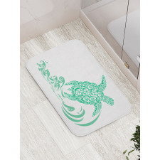 Plumeria Flowers Pattern Bath Mat