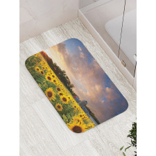 Sunflower Field Sky Bath Mat