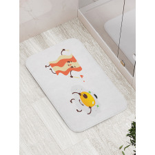 Funny Cartoon Characters Bath Mat