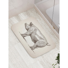 Vintage Hand-Drawn Image Bath Mat