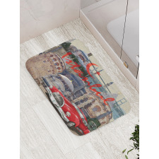 Vintage Collage Car Bath Mat