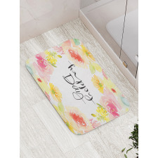 Happy Day Lettering Rose Bath Mat