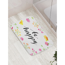 Be Happy Wildflowers Bath Mat