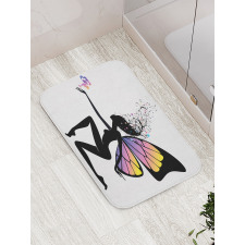 Girl Butterfly Wings Bath Mat