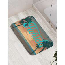 Grunge Sunset Coastline Bath Mat