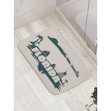 Vintage Seaside View Bath Mat