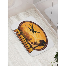 Travel Theme Old Stamp Bath Mat