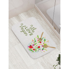 We Love Vegan Food Salad Bath Mat