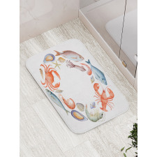 Aquarelle Tasty Seafood Bath Mat