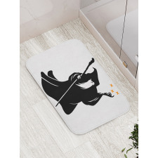 Grey Druid Holding Stars Bath Mat