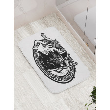 Mage in Dragon Circle Bath Mat