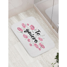 Te Quiero Rose Flower Bath Mat