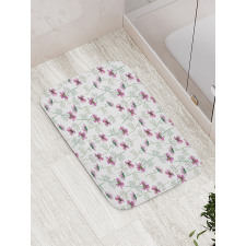 Cosmos Flowers in Pink Bath Mat