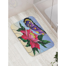 Stained Glass Butterfly Bath Mat