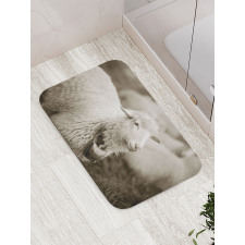 Fluffy Wooly Sheep Herd Bath Mat